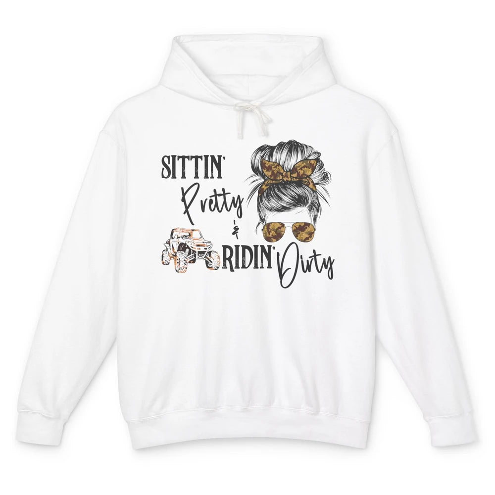 Mud Riding ATV Messy Bun Ride RZR SXS Life Country Girls Unisex Lightweight Hoodie