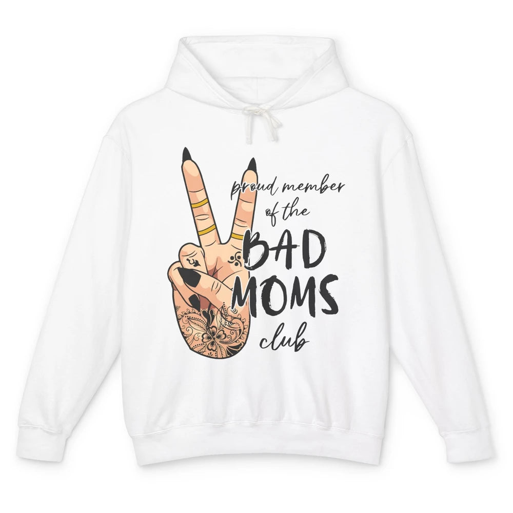 Funny Messy Bun Proud Member Of Bad Moms Club Tattoo Leopard Unisex Lightweight Hoodie