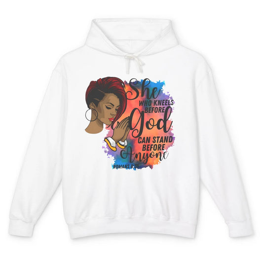 She Who Kneels Before God Praying Religious Christian Afro Unisex Lightweight Hoodie