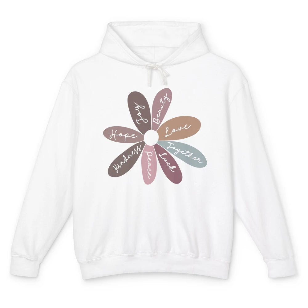 Retro Christian Daisy Flower Bible Verse Faith Inspirational Unisex Lightweight Hoodie