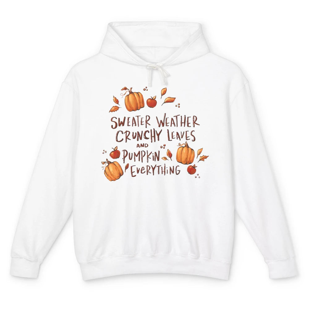 Sweater Weather Crunchy Leave Pumpkin Everythin Western Fall Unisex Lightweight Hoodie