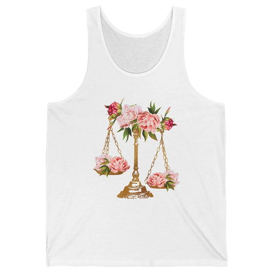 Wildflowers Lawyer Office Scales Decor Justice Law School Unisex Jersey Tank