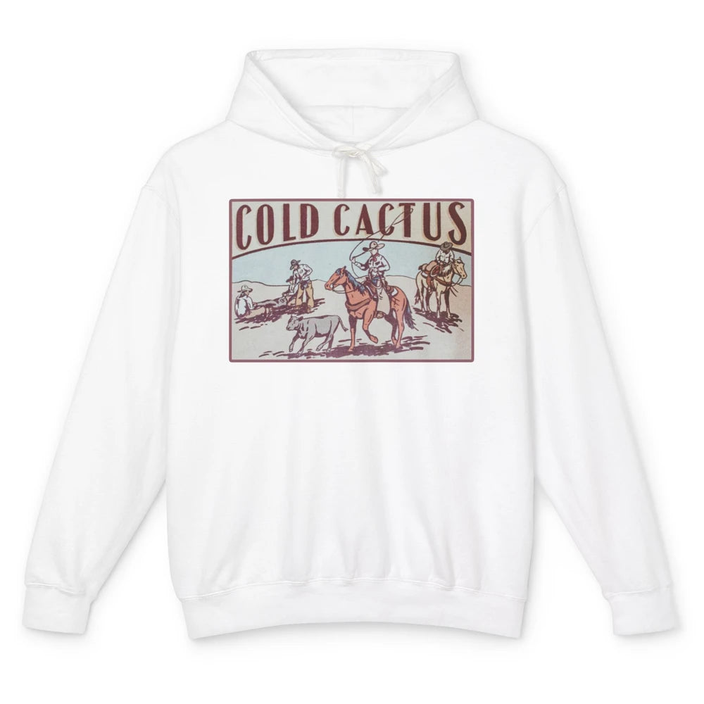 Retro Cowboy Horseback Rider Cold Cactus Western Country Unisex Lightweight Hoodie