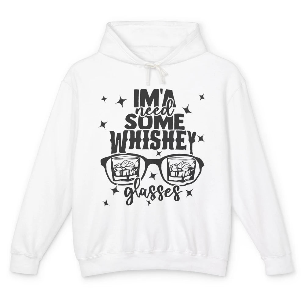 Whiskey Glasses Drink Whiskey See World Through Wine Glasses Unisex Lightweight Hoodie