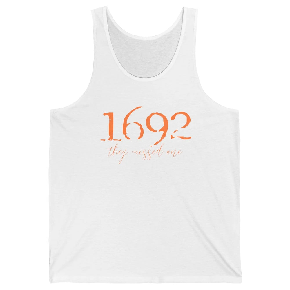 Retro Salem Witch 1692 They Missed One Halloween Witch Magic Unisex Jersey Tank