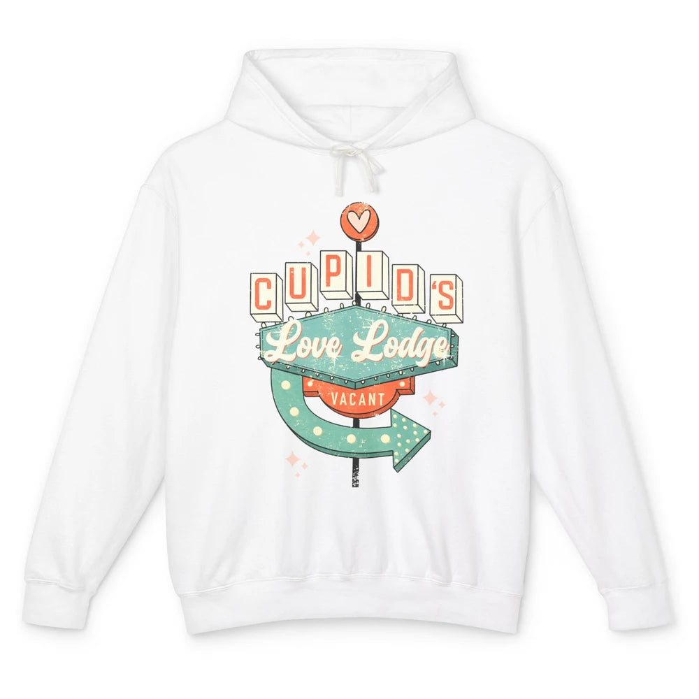 Retro Valentines Cupid's Love Lodges Funny Couples Valentine Unisex Lightweight Hoodie