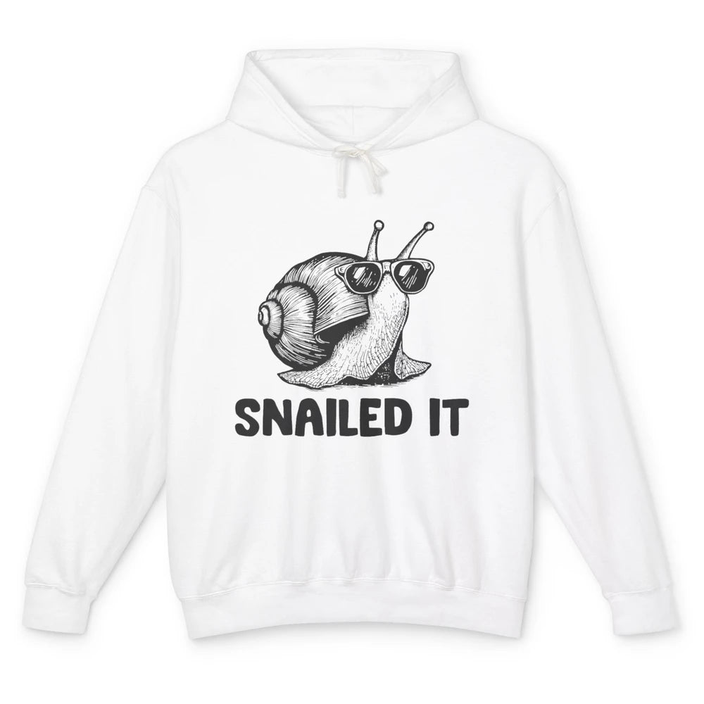 Funny Slow Snail Sunglasses Slug Snailed It Sarcastic Animal Unisex Lightweight Hoodie