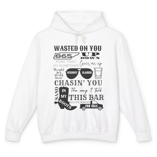 Retro Sands In My Boots Wasted On You Western Country Music Unisex Lightweight Hoodie