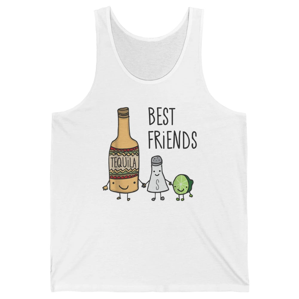 Best Friends Tequila Salt Lime Margarita Drink Wine Pun Joke Unisex Jersey Tank