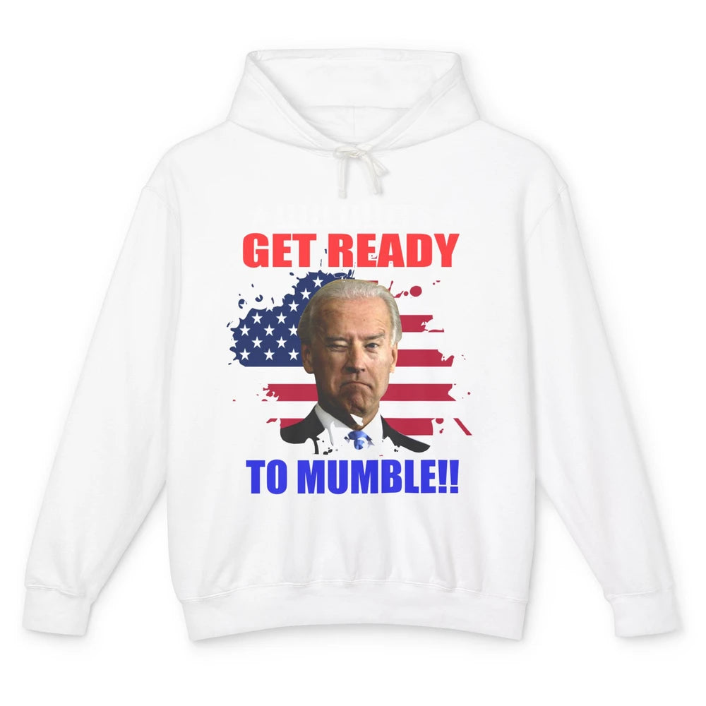 Funny US Flag Biden Let's Get Ready To Mumble Anti Liberals Unisex Lightweight Hoodie