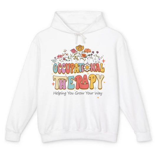 Groovy Occupational Therapy OT Therapist Wildflower Daisy Unisex Lightweight Hoodie