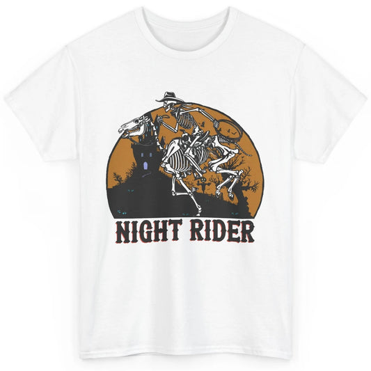 Cowboy Skeleton Bucking Horse Night Rider Western Halloween Classic Unisex T-Shirt