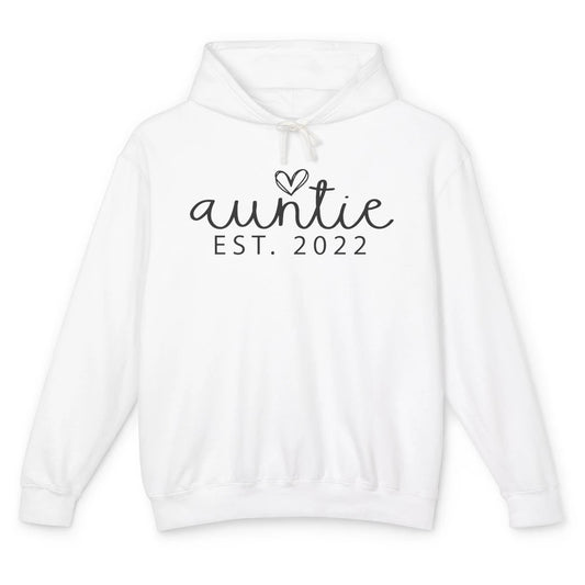 Promoted To Auntie Est 2022 Auntie Sister Pregnancy Reveal Unisex Lightweight Hoodie