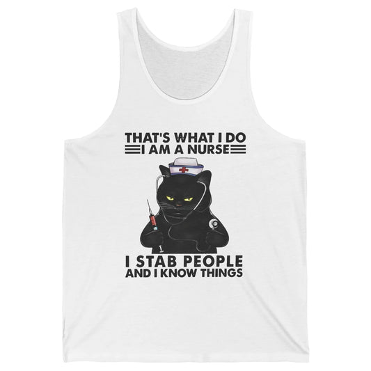 Black Cat That's What I Do I Am A Nurse Funny Nursing Life Unisex Jersey Tank