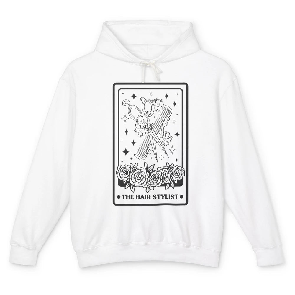 The Hairstylist Tarot Card Barber Hairdresser Beautician Unisex Lightweight Hoodie