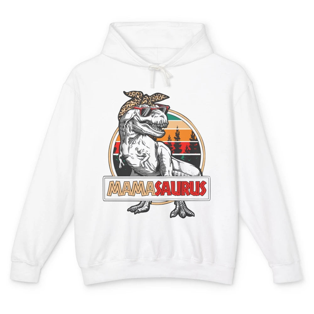 Mamasaurus Dinosaur Mom Vintage Leopard Bandana Mother Gift Unisex Lightweight Hoodie