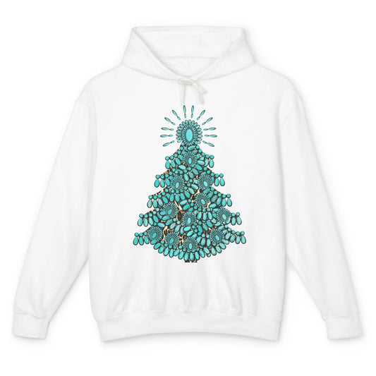 Turquoise Christmas Tree Western Christmas Country Farm Unisex Lightweight Hoodie