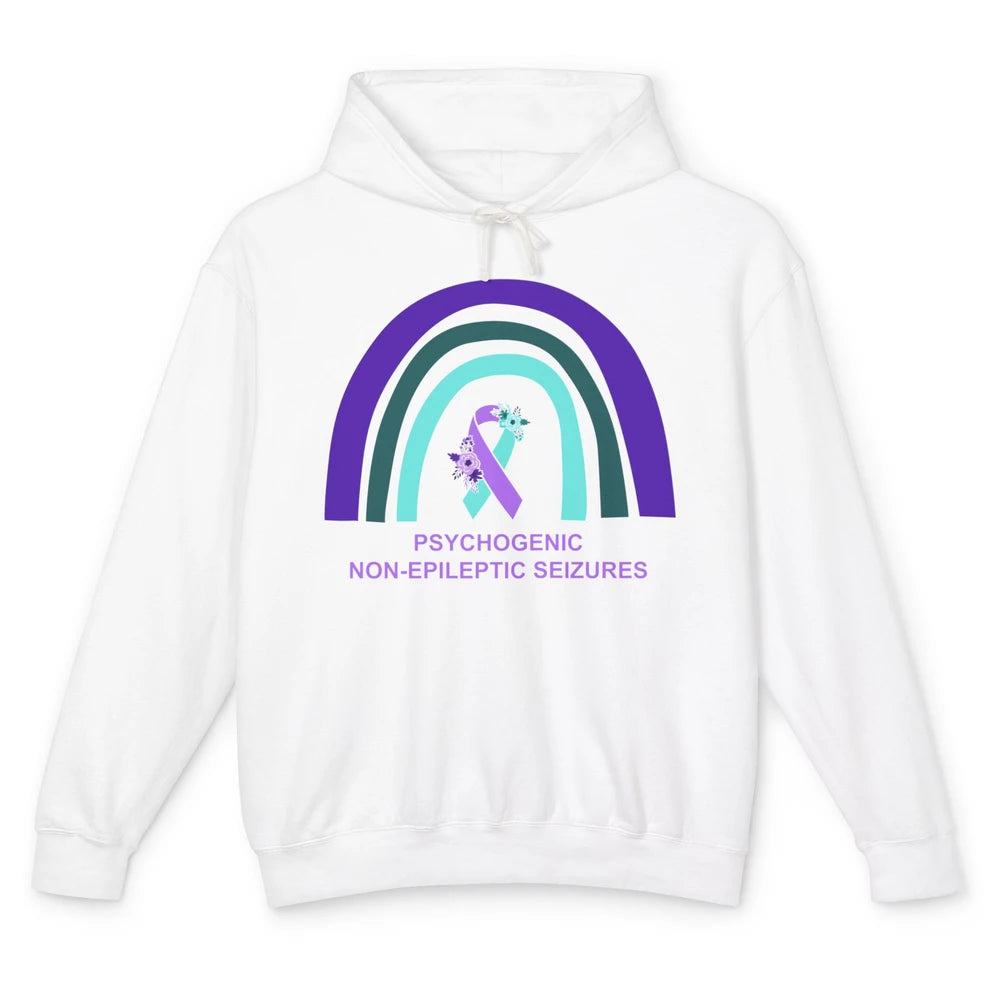 Psychogenic Non-epileptic Seizures PNES Purple Teal Rainbow Unisex Lightweight Hoodie