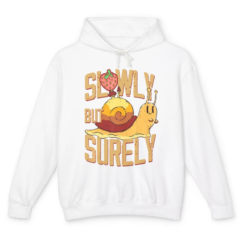 Funny Slow But Sure Snail Retro Slug Animal Sarcastic Animal Unisex Lightweight Hoodie