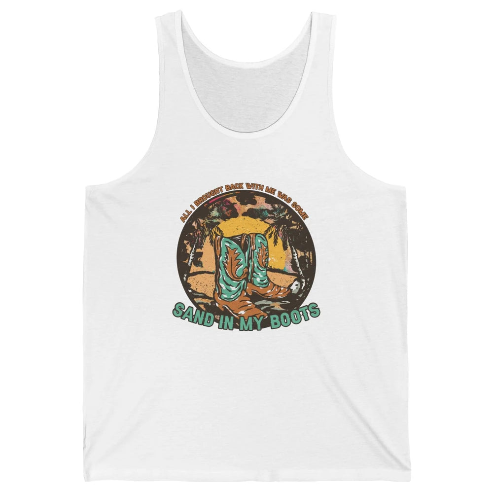 Retro Sand In My Boots Western Cowgirls Midwest Cowboy Boots Unisex Jersey Tank