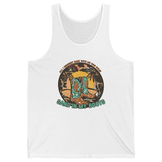 Retro Sand In My Boots Western Cowgirls Midwest Cowboy Boots Unisex Jersey Tank