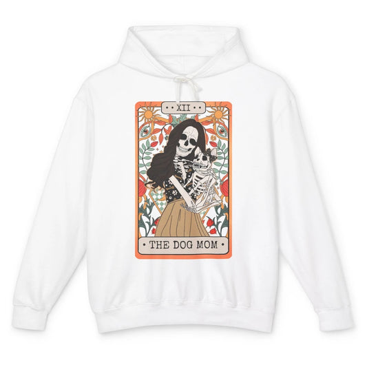 Retro Skeleton Tarot Card The Dog Mom Halloween Dog Lovers Unisex Lightweight Hoodie