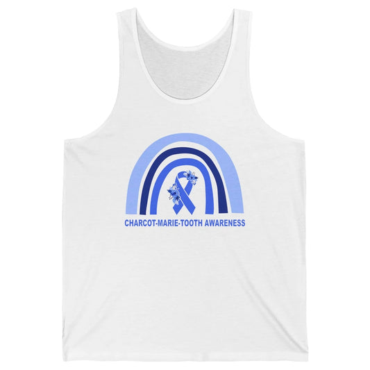 Charcot-marie-tooth Disease Awareness Floral Blue Rainbow Unisex Jersey Tank