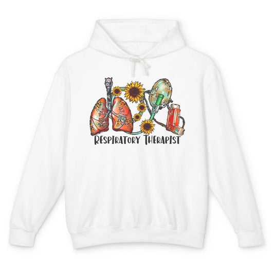 Respiratory Therapist Sunflower Lungs Breathe RT Nurse Unisex Lightweight Hoodie