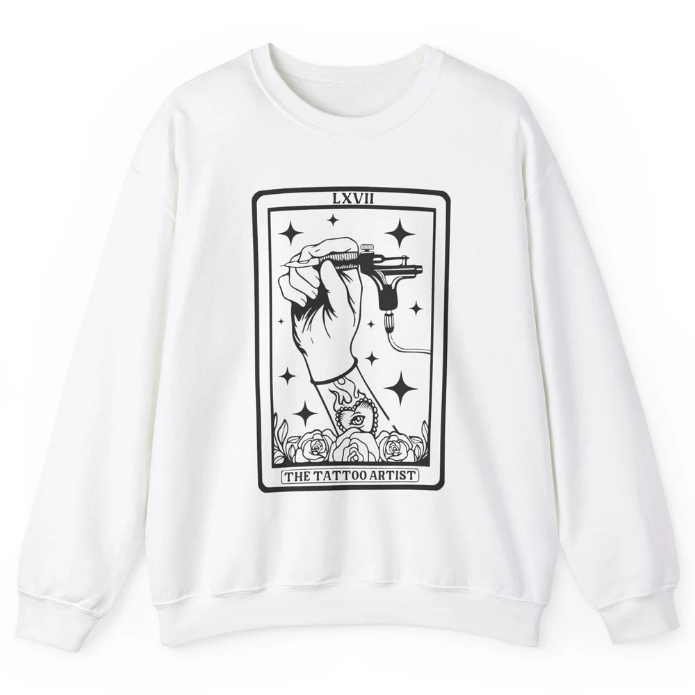 Tattoo Artist Tarot Card Beautician Tattoo Machine Halloween Unisex Crewneck Sweatshirt