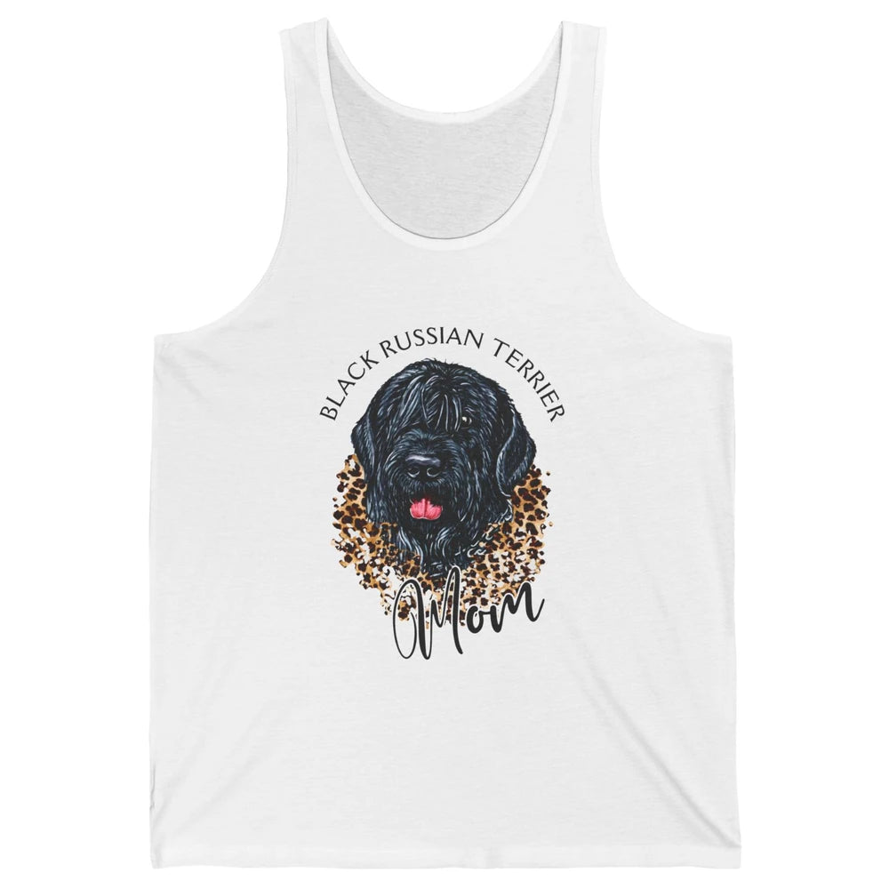 Black Russian Terrier Dog Mom Black Russian Terrier Leopard Unisex Jersey Tank