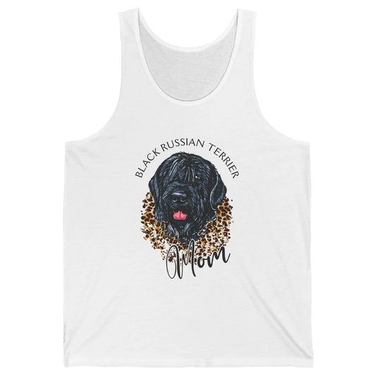 Black Russian Terrier Dog Mom Black Russian Terrier Leopard Unisex Jersey Tank