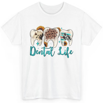 Western Dental Life Tooth Leopard Flower Dentist Hygienist Classic Unisex T-Shirt