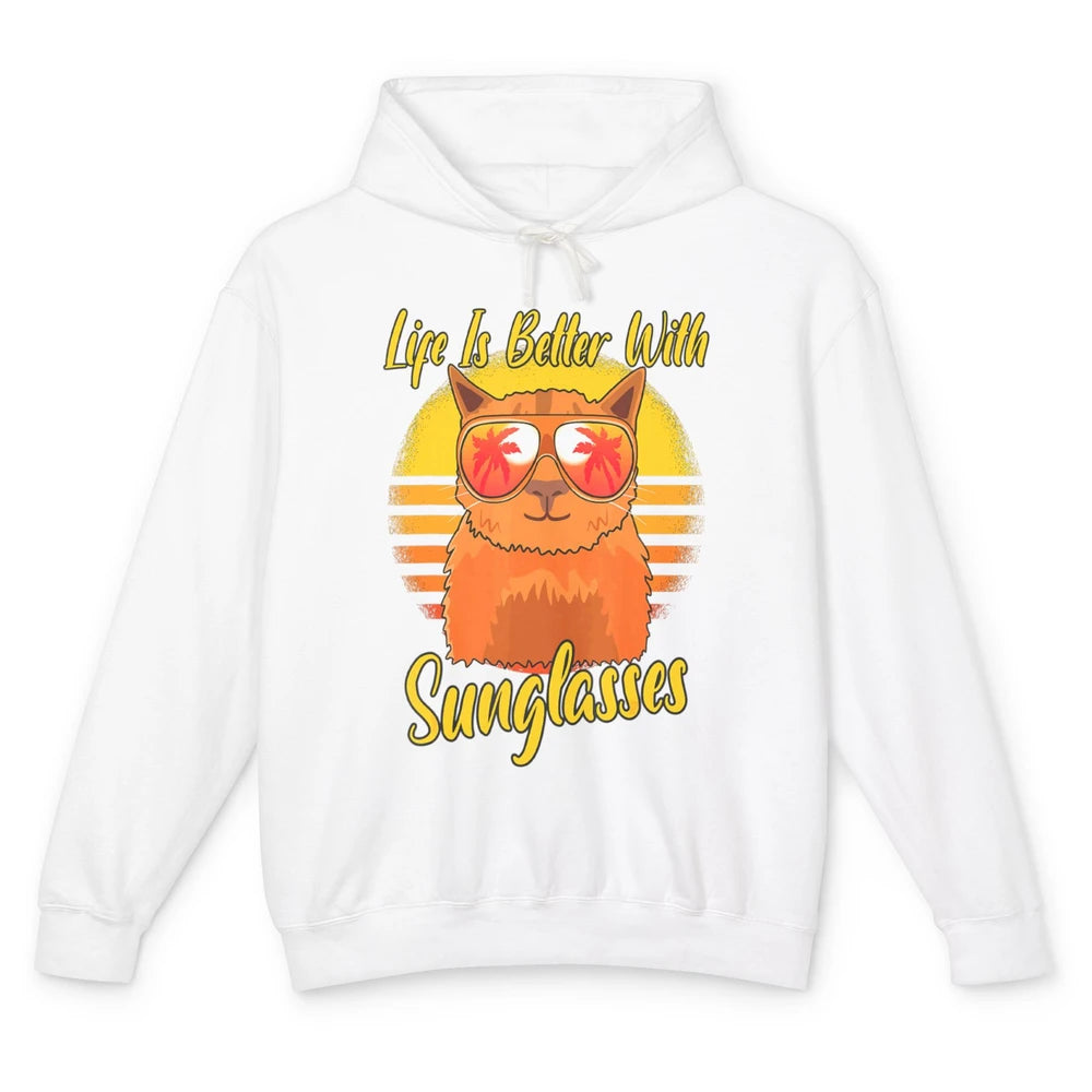 Better Sunglasses Orange Cat Summer Holiday Beach Vacation Unisex Lightweight Hoodie