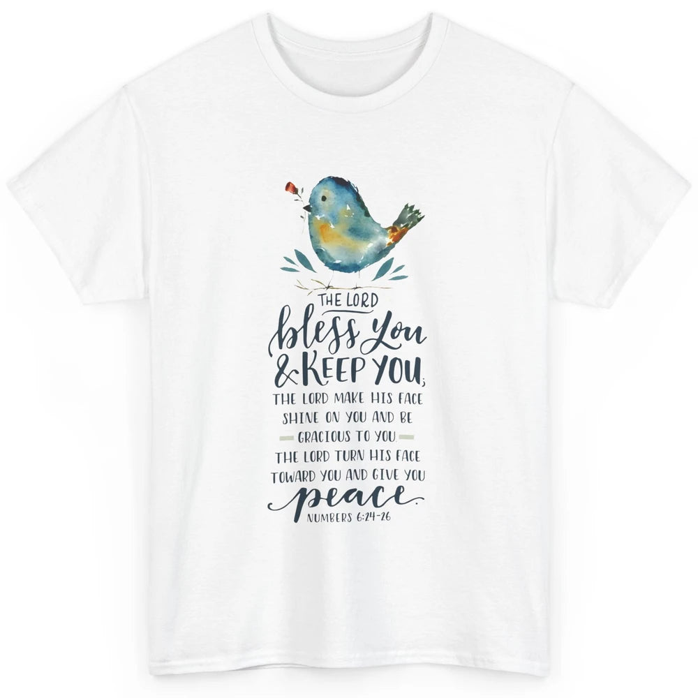 Floral Christian Lord Bless You Keep You Bible Inspirational Classic Unisex T-Shirt