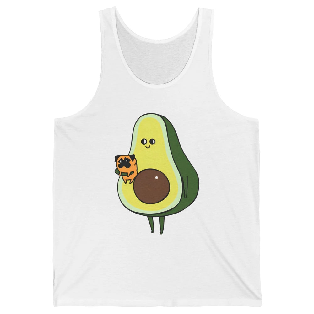 Avocado With Pug Funny Avocado Vegan Pug Lovers Gift Unisex Jersey Tank