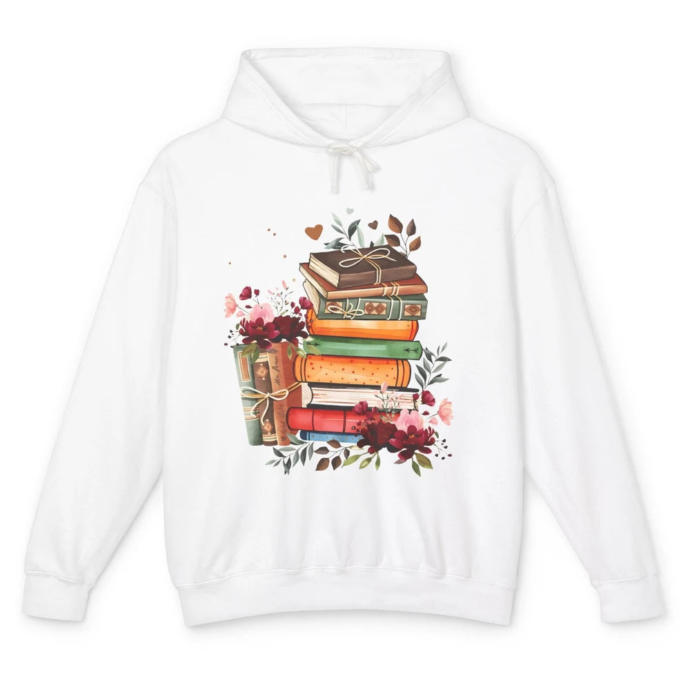 Books Floral Librarian Book Wildflower Bookworm Book Lovers Unisex Lightweight Hoodie