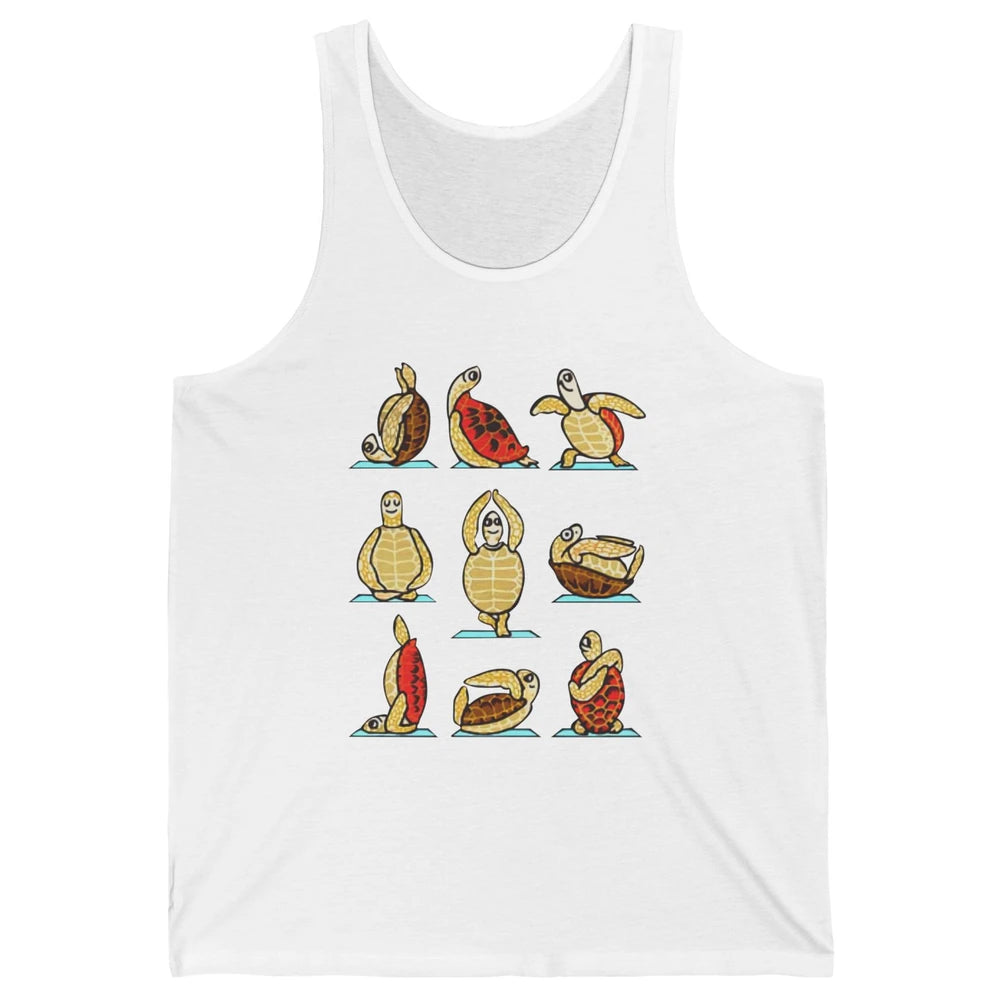 Turtles Doing Yoga Poses Funny Turtle Namaste Men Women Kid Unisex Jersey Tank