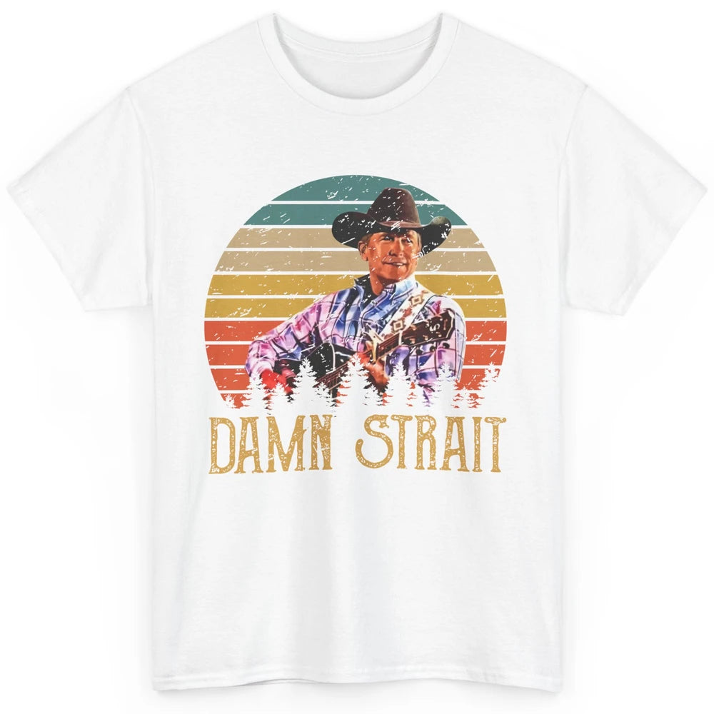 Vintage Cowboy Guitar Country Music Damn Strait Western Classic Unisex T-Shirt