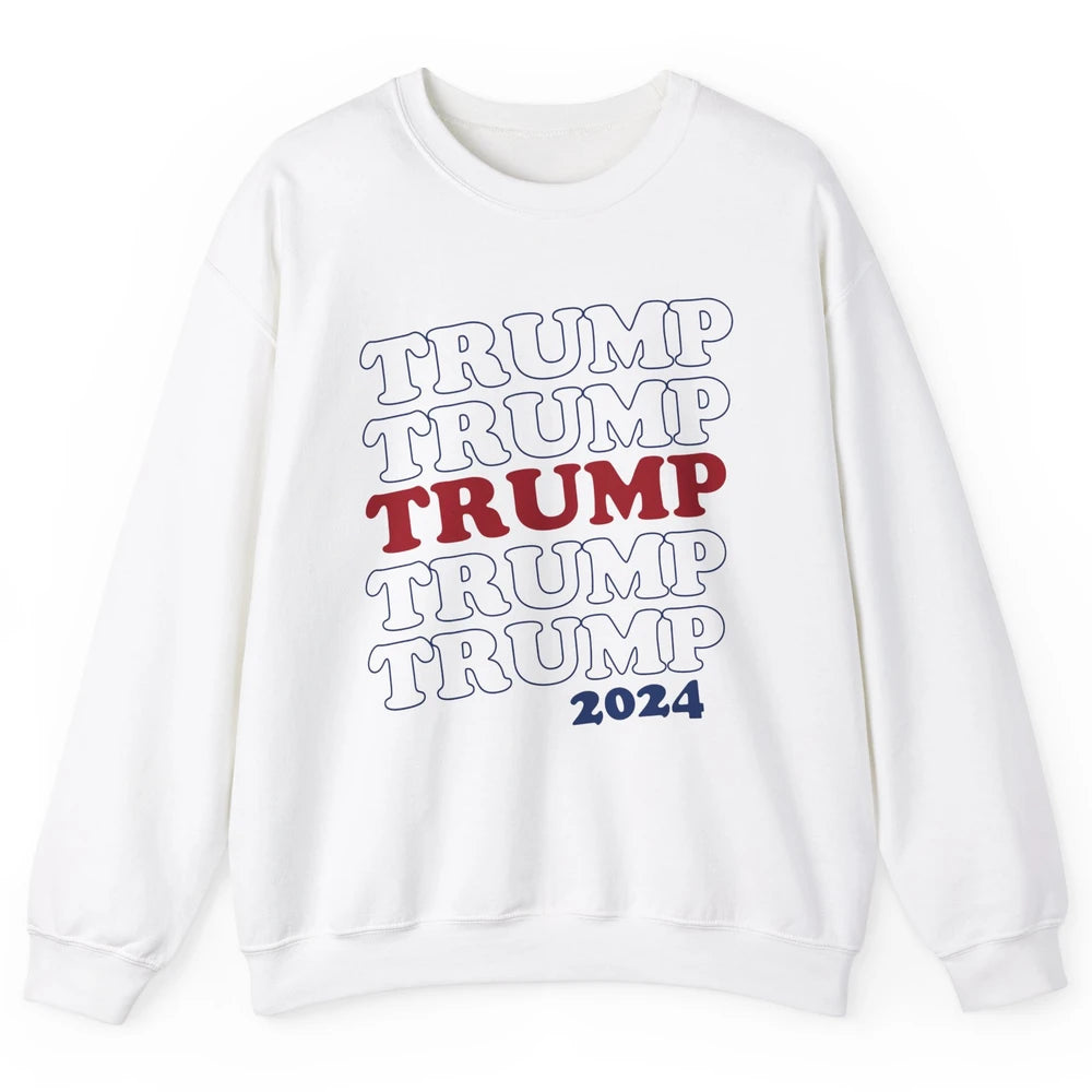 Trump 2024 Election MAGA I'll Be Back US Flag Trump Support Unisex Crewneck Sweatshirt