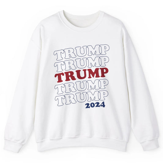 Trump 2024 Election MAGA I'll Be Back US Flag Trump Support Unisex Crewneck Sweatshirt