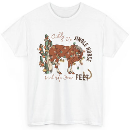 Giddy Up Jingle Horse Pick Up Your Feet Christmas Lights Classic Unisex T-Shirt