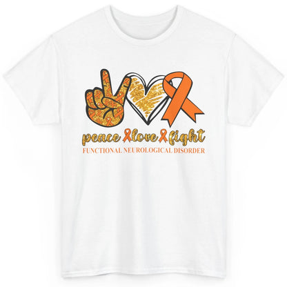 Functional Neurological Disorder Awareness Peace Love Fight Classic Unisex T-Shirt