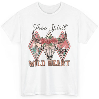 Bull Skull Free Spirit Wild Heart Valentine Western Rodeo Classic Unisex T-Shirt