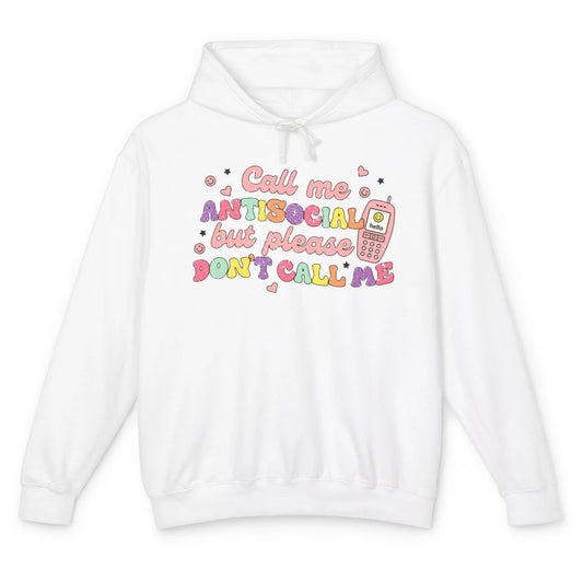 Funny Call Me Antisocial But Please Don't Call Me Sarcastic Unisex Lightweight Hoodie