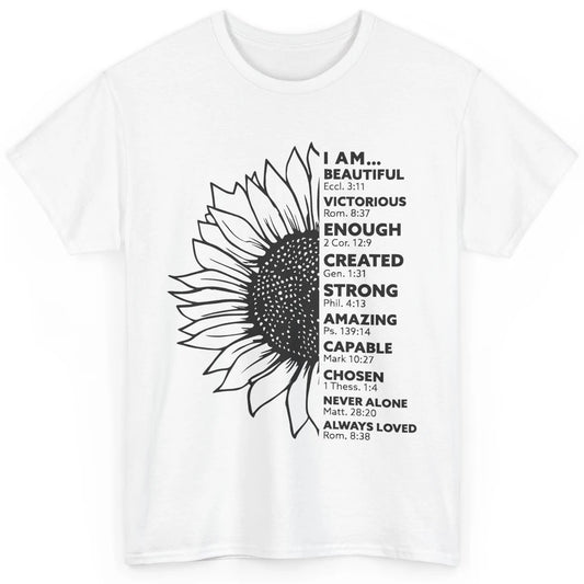 Sunflower God Says I Am Bible Verse Christian Inspirational Classic Unisex T-Shirt