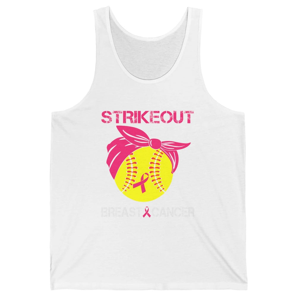 Softball Breast Cancer Awareness Strike Out Pink Ribbon Gift Unisex Jersey Tank