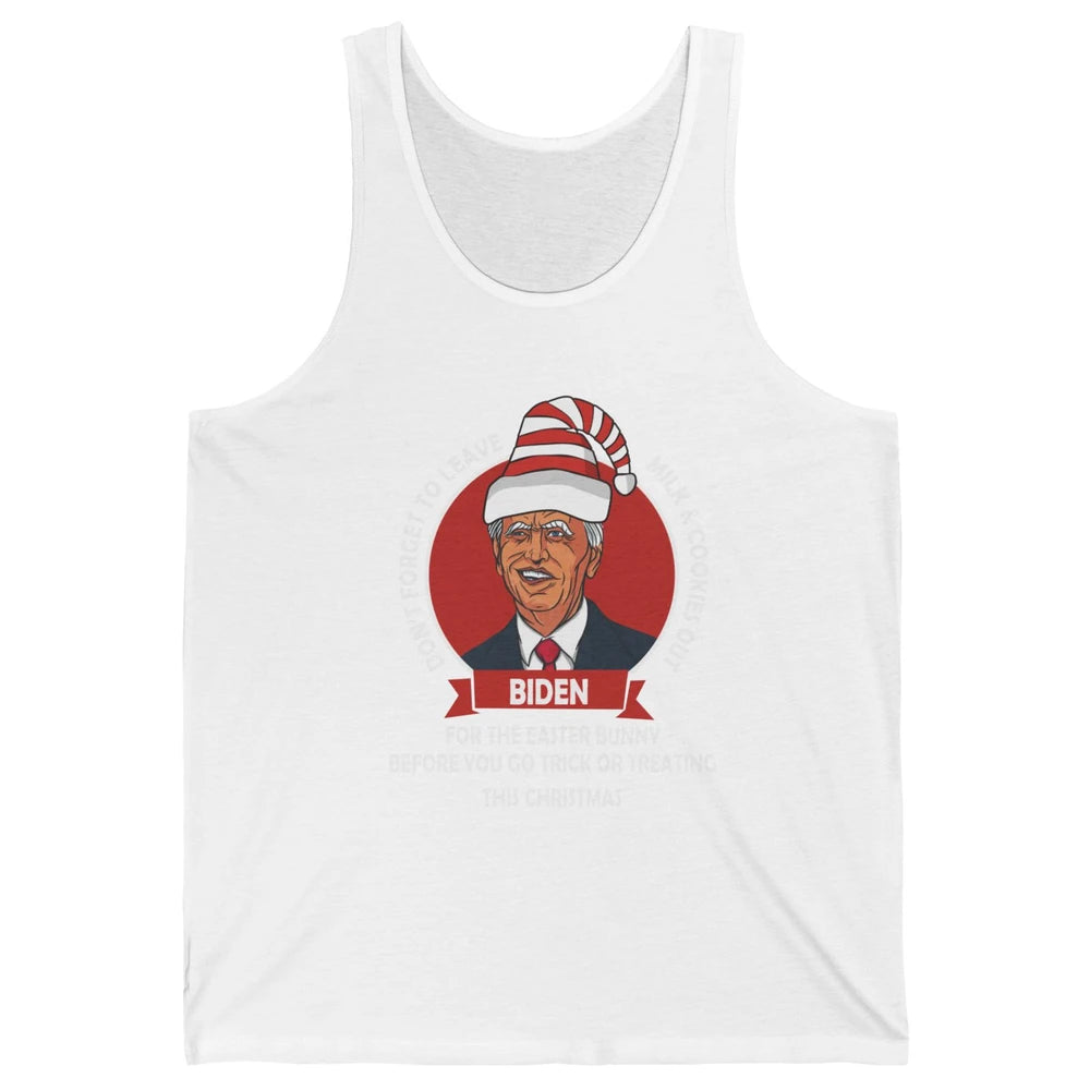 Funny Joe Biden Leave Milk Cookies For Halloween Anti Biden Unisex Jersey Tank