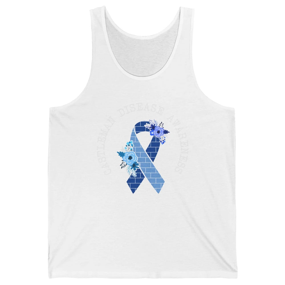 Castleman Disease Awareness Floral Blue Ribbon Rare Disease Unisex Jersey Tank