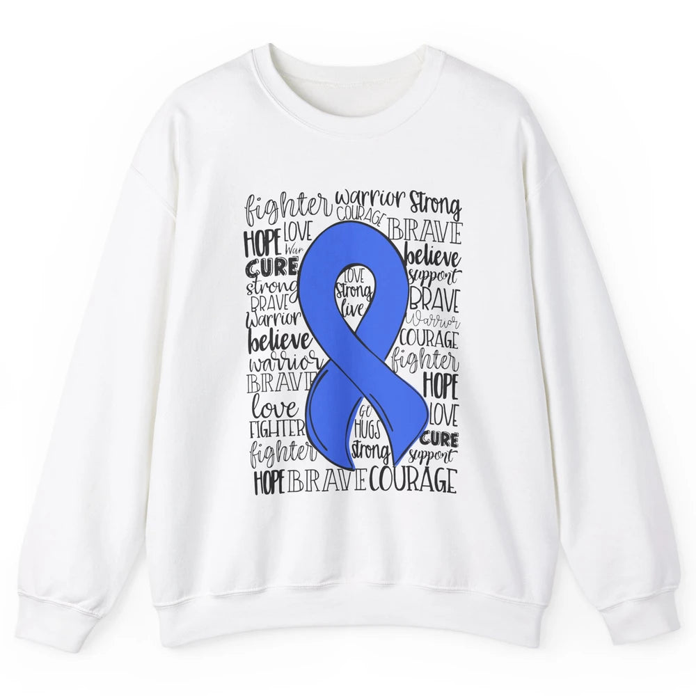 Syringomyelia Awareness Blue Ribbon Hope Love Cure Unisex Crewneck Sweatshirt