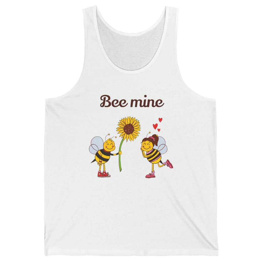 Bee Mine Love Valentine's Day Couple Romantic Bee Love Unisex Jersey Tank